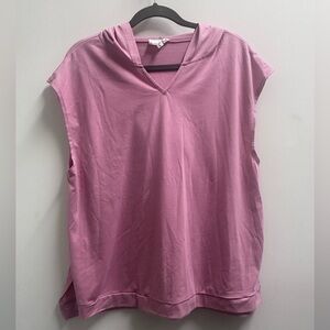 Casual Mauve Sleeveless Hoodie